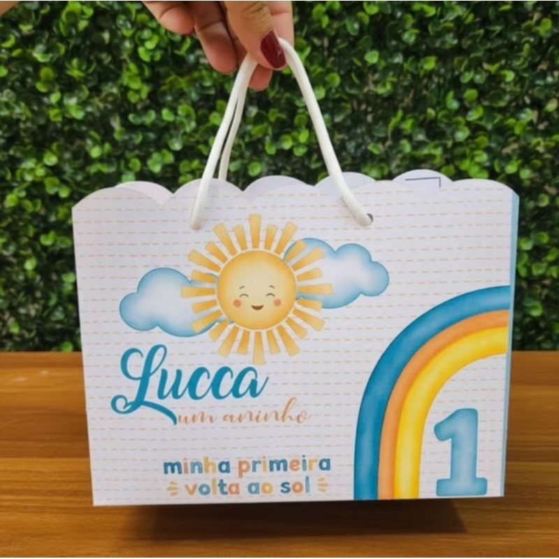 sacolinhas personalizada PEGUE MONTE/  primeira volta ao sol/ lembrancinha/ aniversário/ decoração