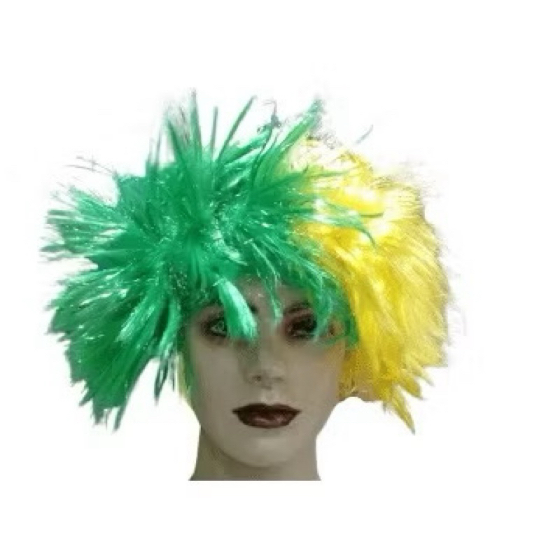 PERUCA BRASIL | VERDE E AMARELA | ESPERADO | CABELO BAGUNÇADO | FANTASIA | PEGADINHA | BRINCADEIRAS | COPA DO MUNDO