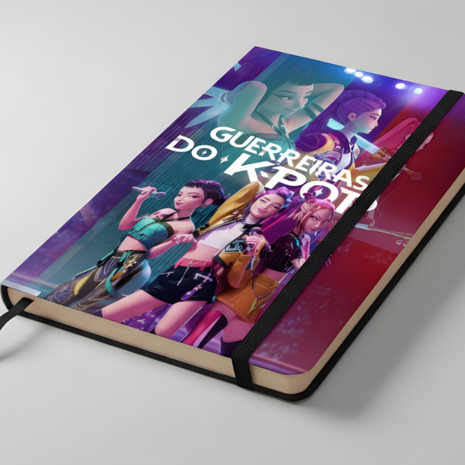 Caderno capa dura Sketckbook ou anotações GUERREIRAS DO KPOP 160 páginas