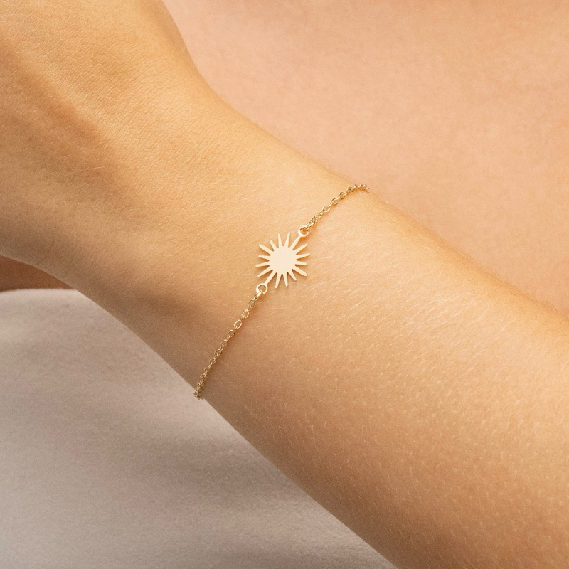 Pulseira Sol Feminina Ouro 18k ou Prata 925 Semijoia