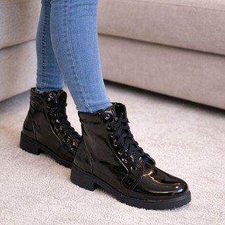 Bota Feminina Coturno Preto Conforto