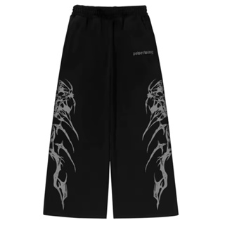 Calça Baggy Balão Wide Leg Streetwear Unissex Cyber Punk Gótica Aesthetic Drip Y2k em Oferta na Shopee