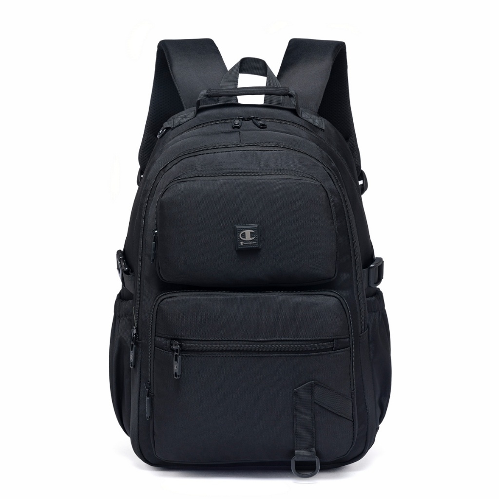 Mochila Champion Preta Reforçada Trabalho Bolsos Espaçosa Original