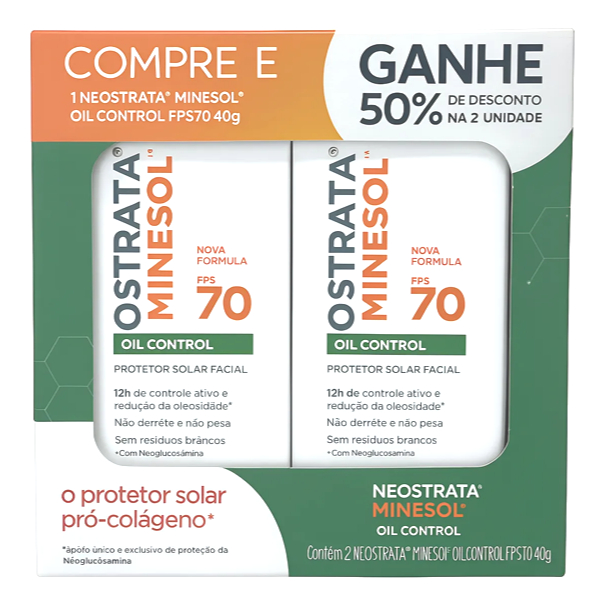 Kit Protetor Solar Facial NeoStrata Minesol Oil Control FPS 70 C/2 unidades de 40g