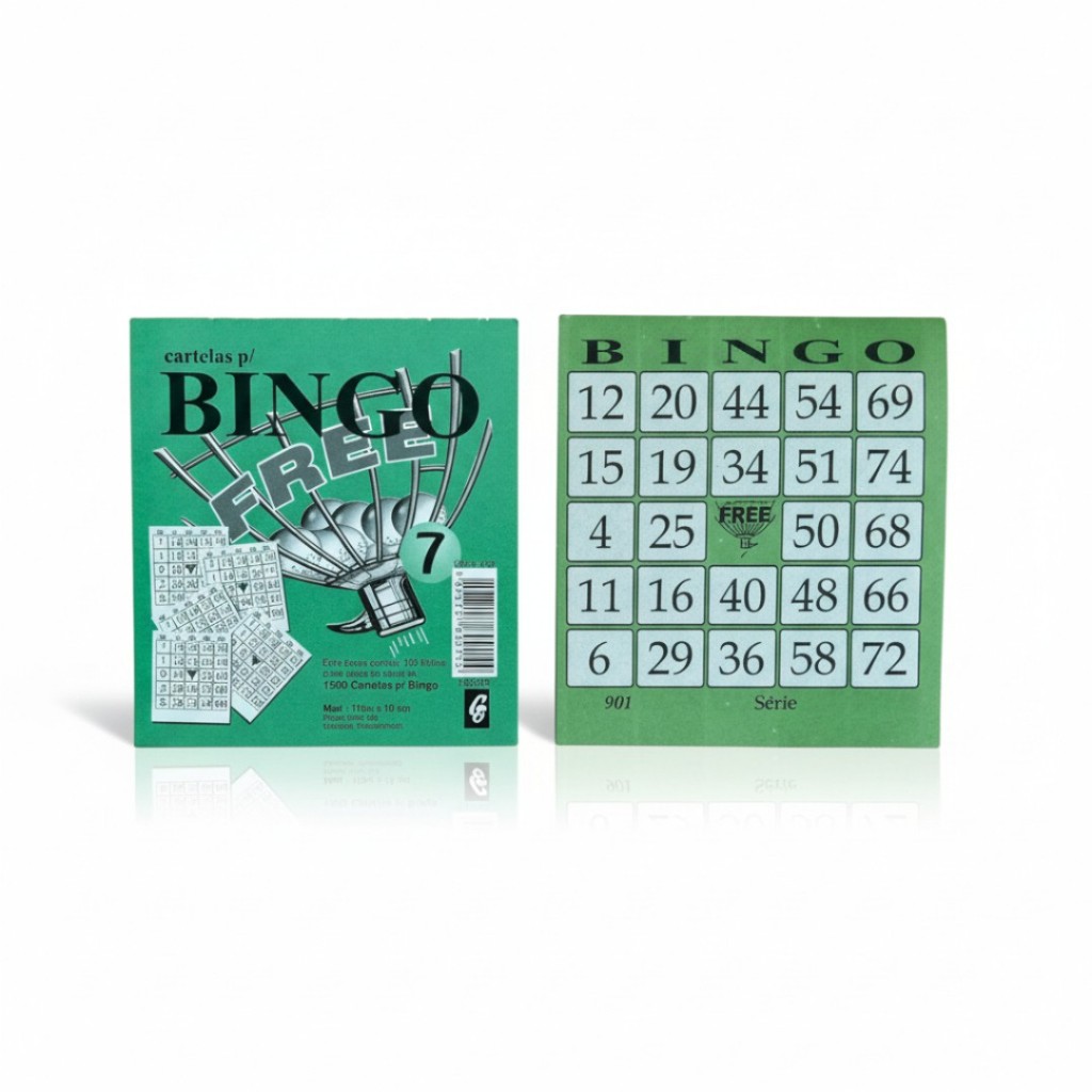 Cartela De Bingo Free Verde 15 Blocos c/ 100 Folhas em Oferta na Shopee