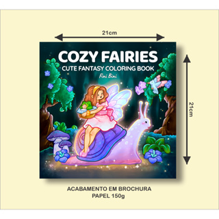 Livro de Colorir COZY FAIRIES com 44 Páginas de 21x21cm 150g em Oferta na Shopee