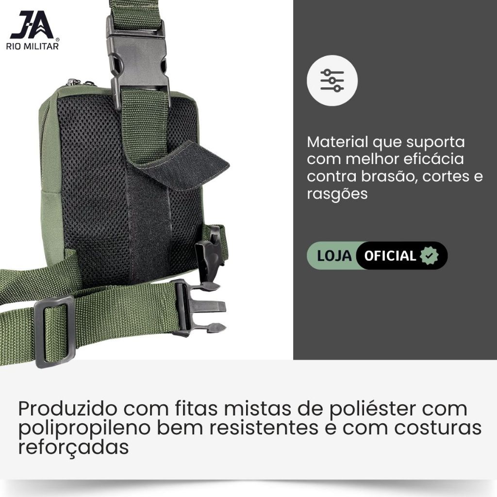 Bornal De Perna Pochete Tático Compact J.a Rio Militar   COR VERDE