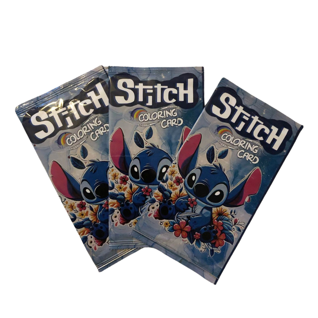 Kit 40 Card Lilo & Stitch Para Pintar Desenho 10 Envelopes Infantil Aniversário Lembrancinha