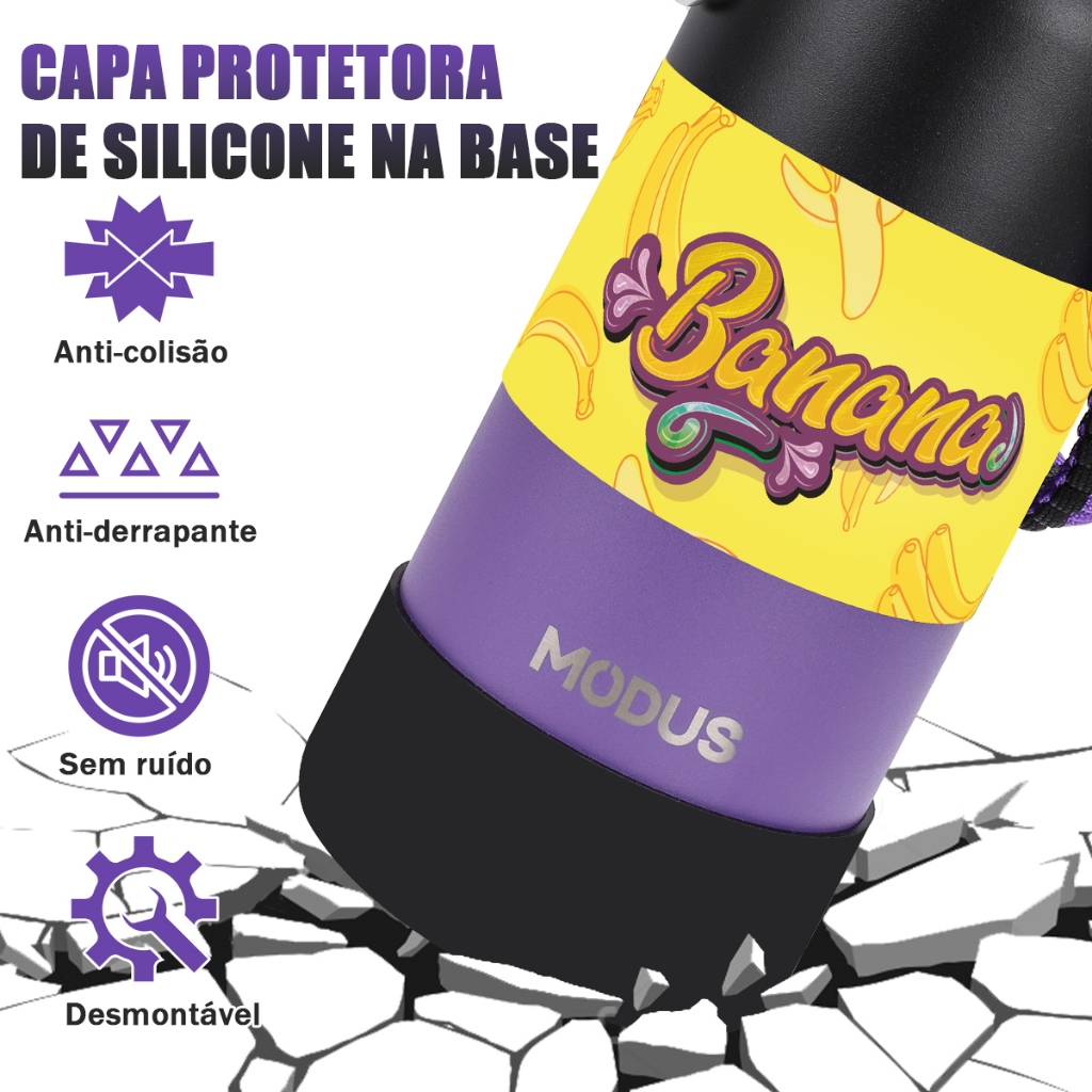 MODUS Garrafa Térmica 950ML Esportiva Aço Inox Isolamento Vácuo Base Borracha Grande Capacidade Quente e Frio Com Alça · foto 2