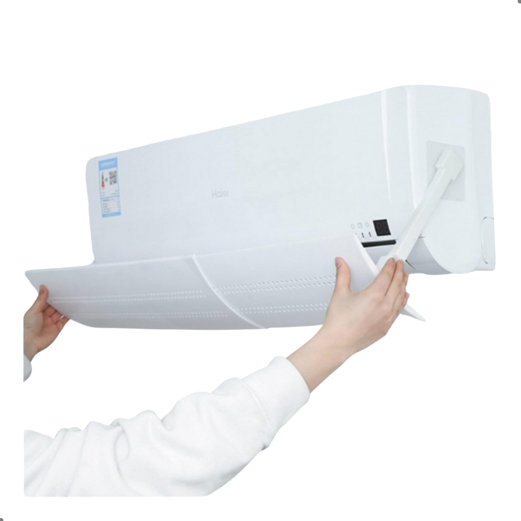 Defletor Ar Condicionado Split Ajustável 57 A 103cm Barreira de Vento Btus Branco