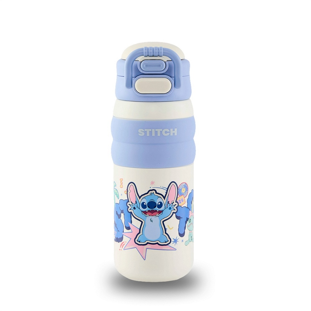 Garrafa de Água Térmica Squeeze 480ml Stitch Resistente Disney