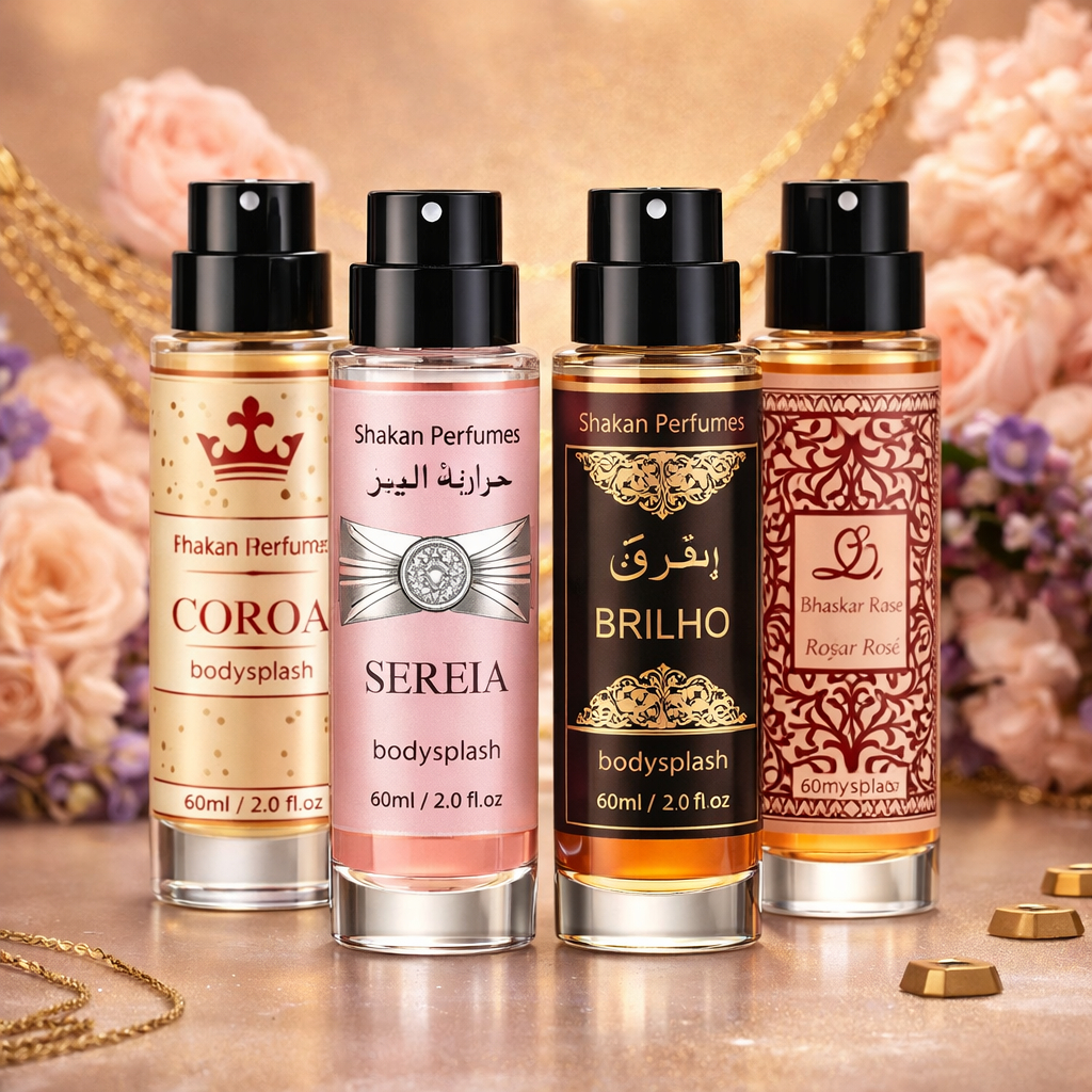 Kit 4 BODYSPLASH PERFUMES ARABE FEMININO DE QUALIDADE ESSENCIA CONCENTRADA GRIFE ALTA FIXAÇÃO REFIL SPRAY