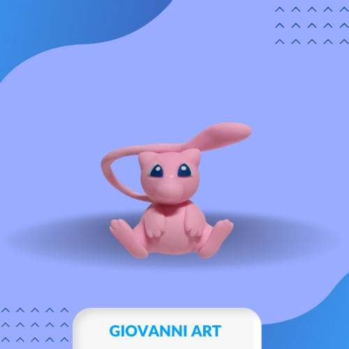 Aplique em Biscuit Mew enfeite decorativo feito a mão - Pokemon Mew