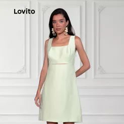 Vestido Curto Elegante Viscose com Decote Reto DRB1370BRL1400