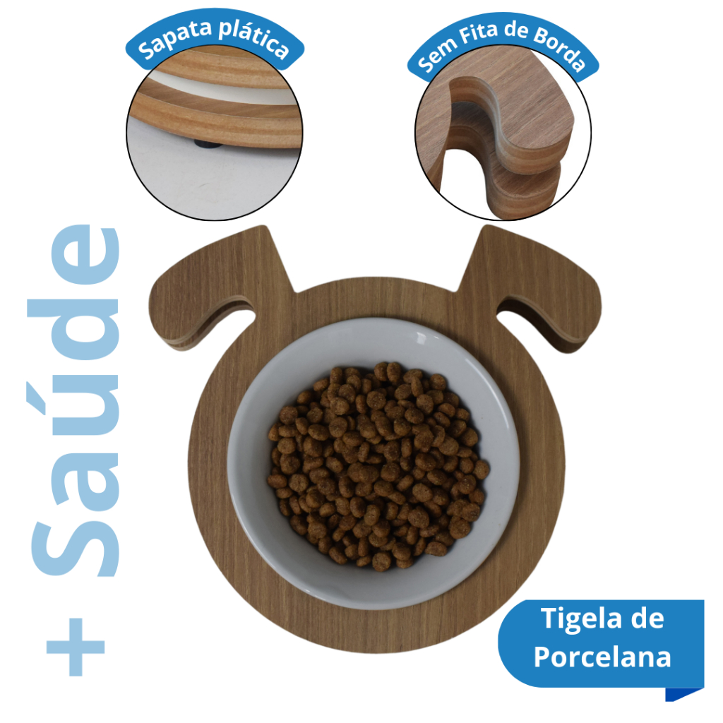 Comedouro Bebedouro Cachorro Elevado PET MDF Au Au