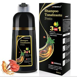 Shampoo de tintura de cabelo 3 em1 PRETO 500ML-Meidu em Oferta na Shopee