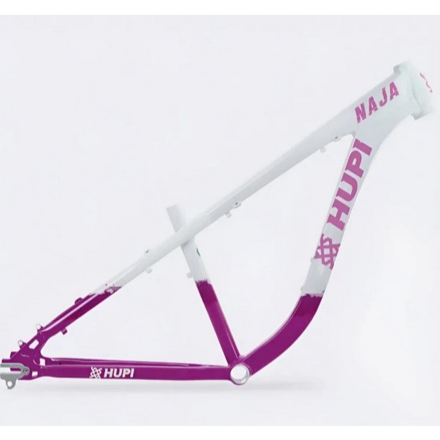 Quadro Hupi Naja Alumínio 26 V9 Grau 25/26 Cor Rosa Com Branco Tamanho Do Quadro M