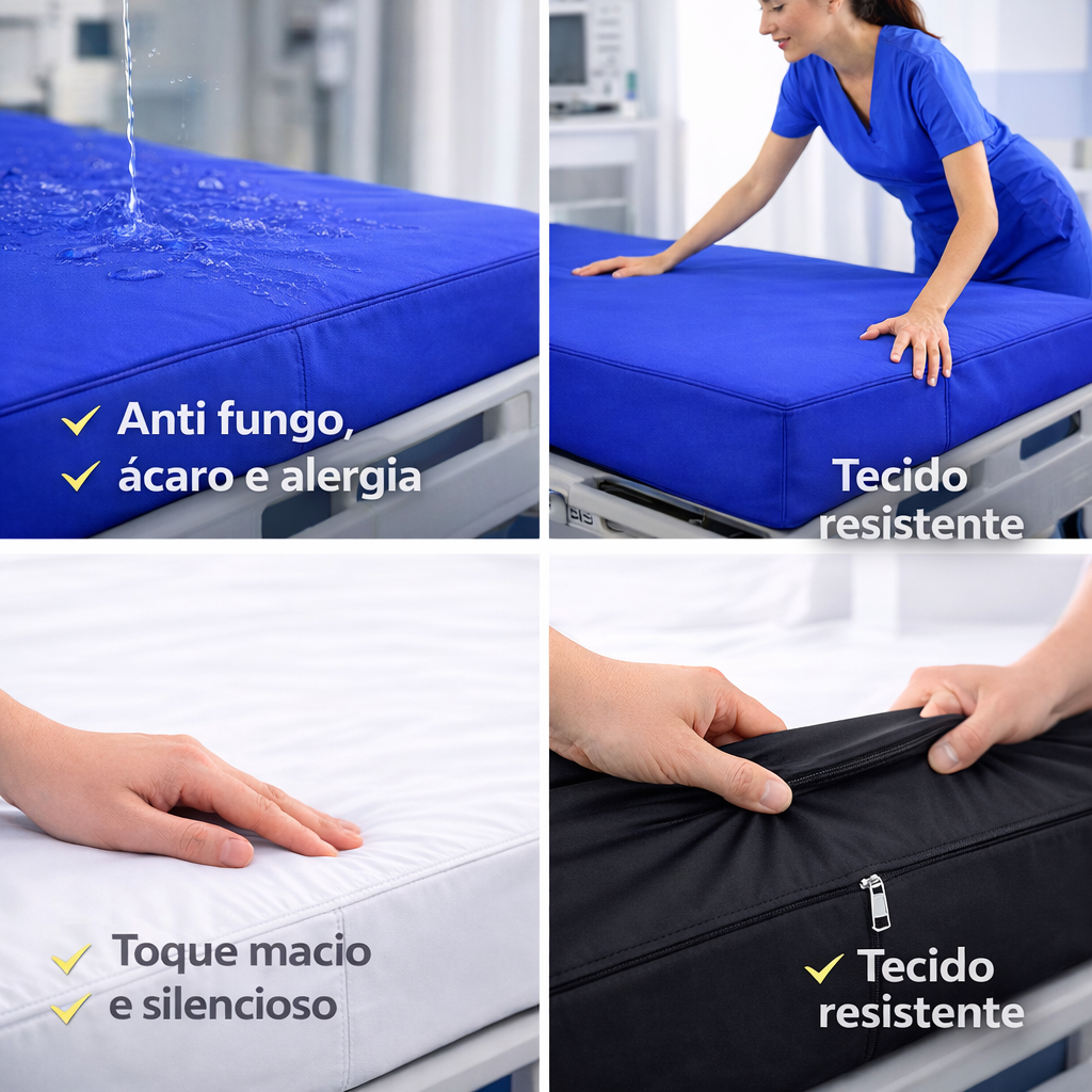 Capa colchão impermeável hospitalar lençol pvc protetor antialérgico antiácaro solteiro casal berço viúva chiqueirinho