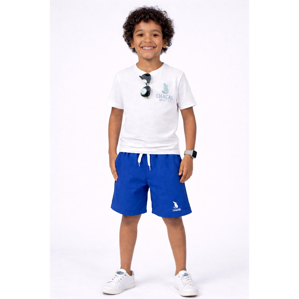 Short Tactel Com Elastano Infantil Masculino  Tamanho 4 6 8 Anos Tecido Leve e De Secagem Rapida