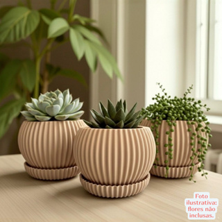 Kit 1/2/3 vasos suculentas decorativos para plantas vaso decorativo cachepô para plantas naturais em Oferta na Shopee