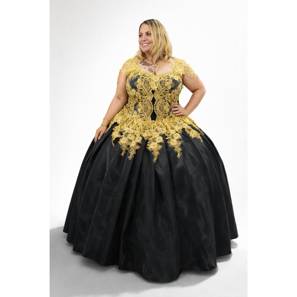 ROUPA DAMA DA NOITE COMPLETA SAIA 12M DE RODA E CORPETE