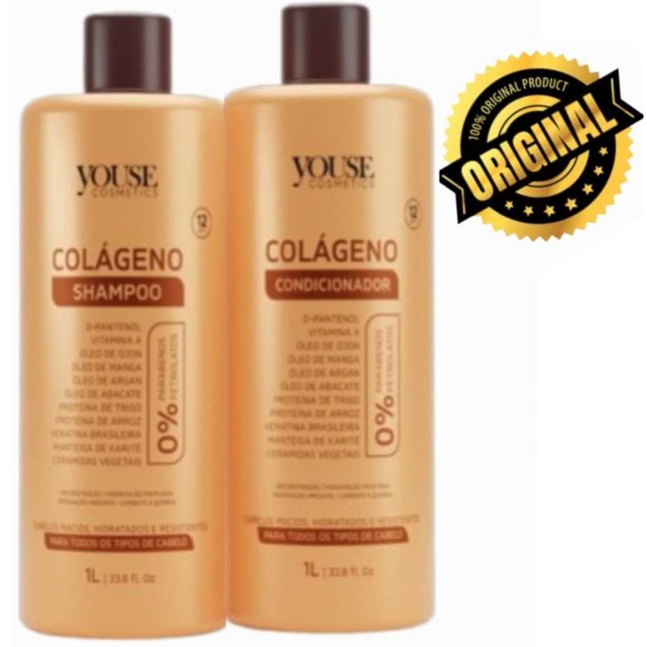 kit tratamento Intenso Shampoo e Condicionador Colágeno 2 litros