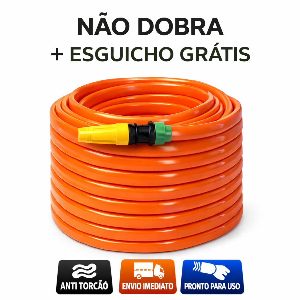 Mangueira de Jardim Anti Torção Chata 10 a 50 Metros Não Dobra