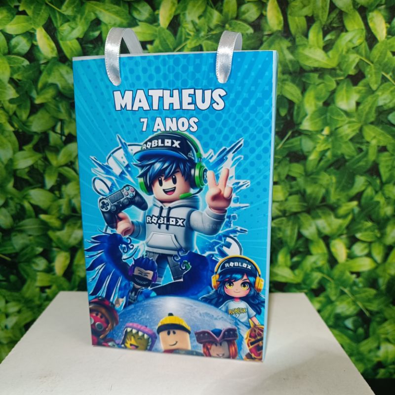 Lembrancinha Sacolinha personalizada ROBLOX menino para festa infantil aniversário