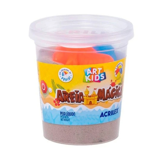 Areia Mágica Cinética ArtKids 200g + Molde (Cor Natural) - Acrilex Movediça