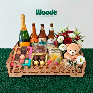 Kit 5/10/15/20 Bandeja Cesta Aniversário Datas Comemorativas Presente Festa MDF Cru em Oferta na Shopee