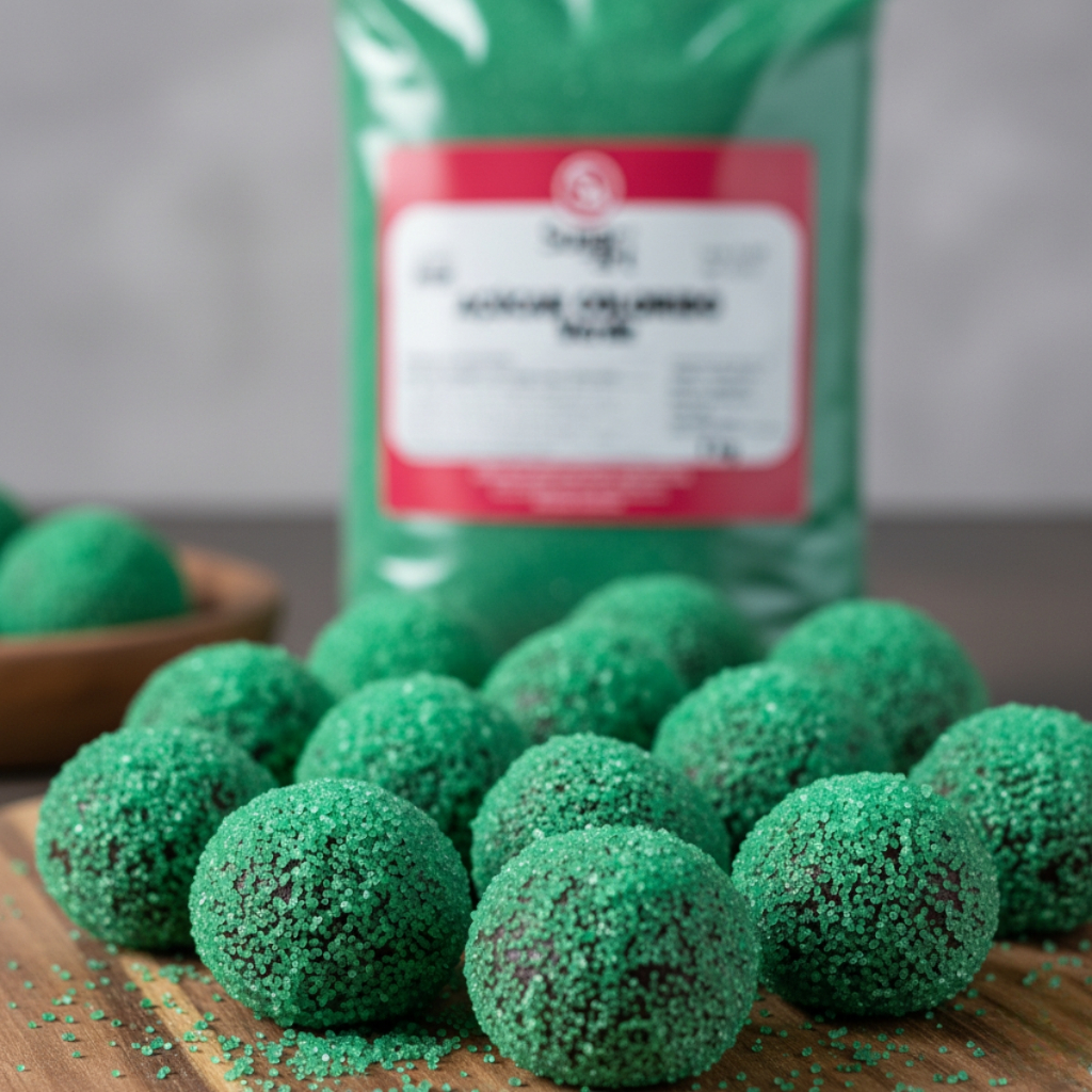 Açúcar Colorido Comestível Verde Confeitaria Decoração Doces Festa