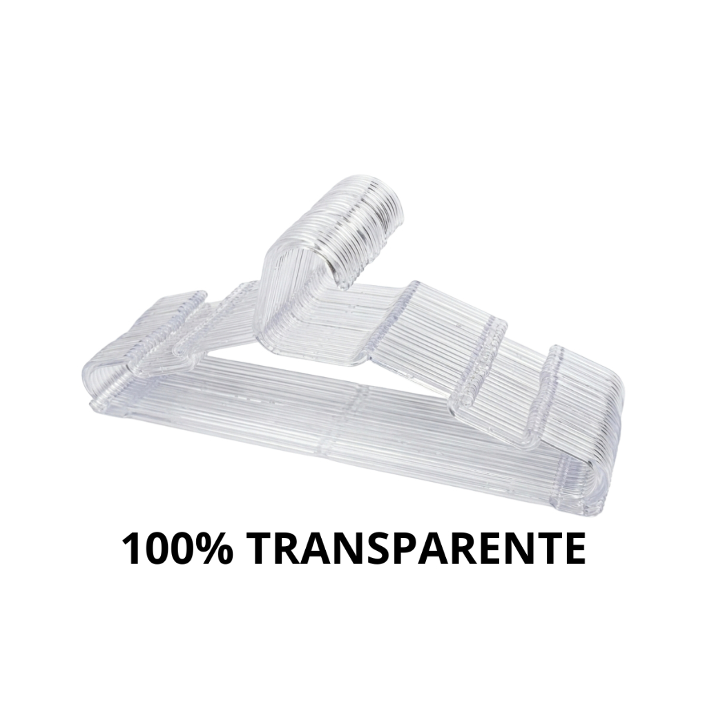 Kit Cabide Acrílico Cristal Cabides Para Roupas Transparente Adulto Reforçado Organizador