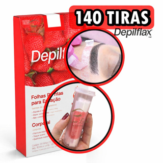 Kit140 Tiras de Cera de Sobrancelhas e Buço Depilação Depilflax Morango em Oferta na Shopee