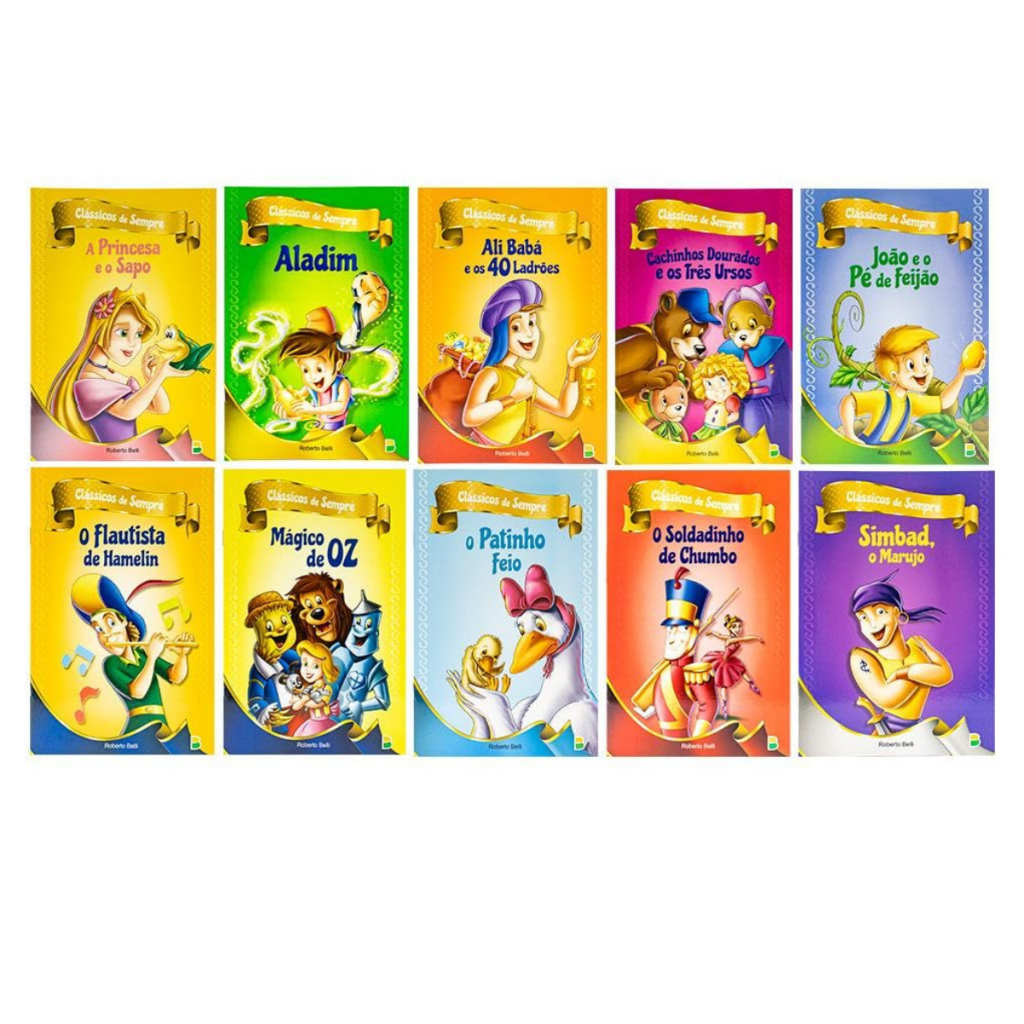 Kit 10 Livros De Contos Infantis Clássicos de Sempre em Oferta na Shopee