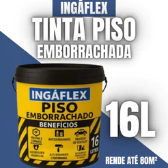 Tinta Piso Emborrachada 16L IngáFlex Antiderrapante Alta Resistência Para Garagem Quadra Calçada