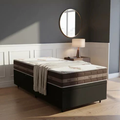 Cama Box Baú com Colchão de Molas D'Angelis Classic Pocket Solteiro 88cm
