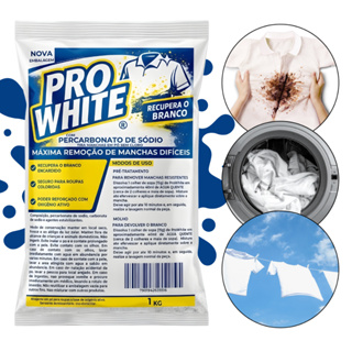 Percarbonato de Sódio Tira Manchas Alvejante Roupa Branca Produto de Limpeza 1KG Pro White em Oferta na Shopee