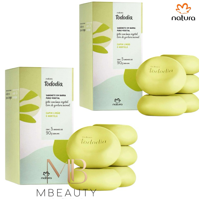 Kit Natura Sabonete Tododia Capim Limão e Hortelã 2 Caixas.