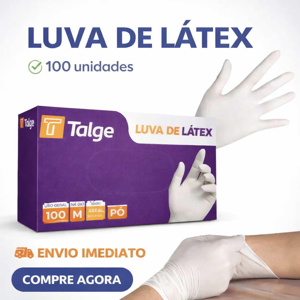 Luva Látex Descartável Branca Com Pó Luva Branca Descártavel 100 Un. Luva em Oferta na Shopee