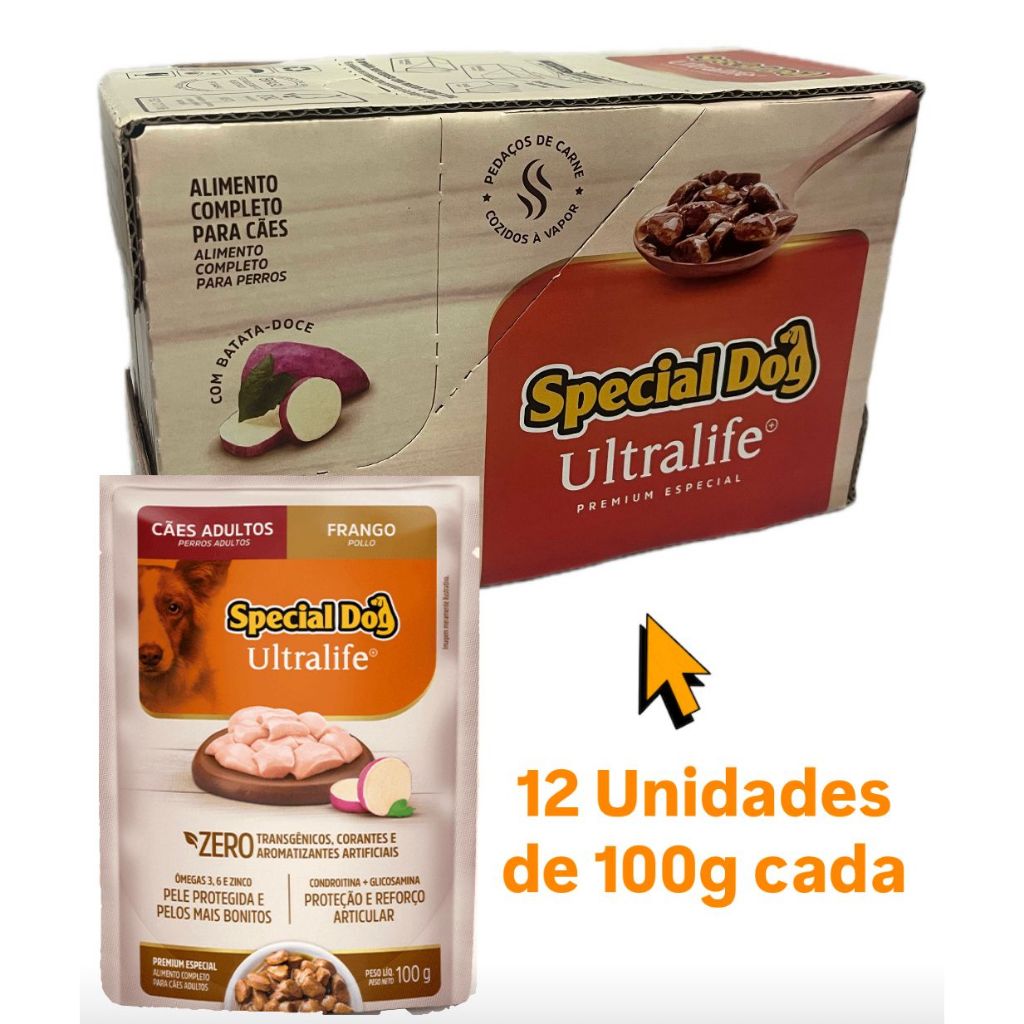 Sache Para Cachorro Adulto Special Dog Frango Ao Molho 100g em Oferta na Shopee