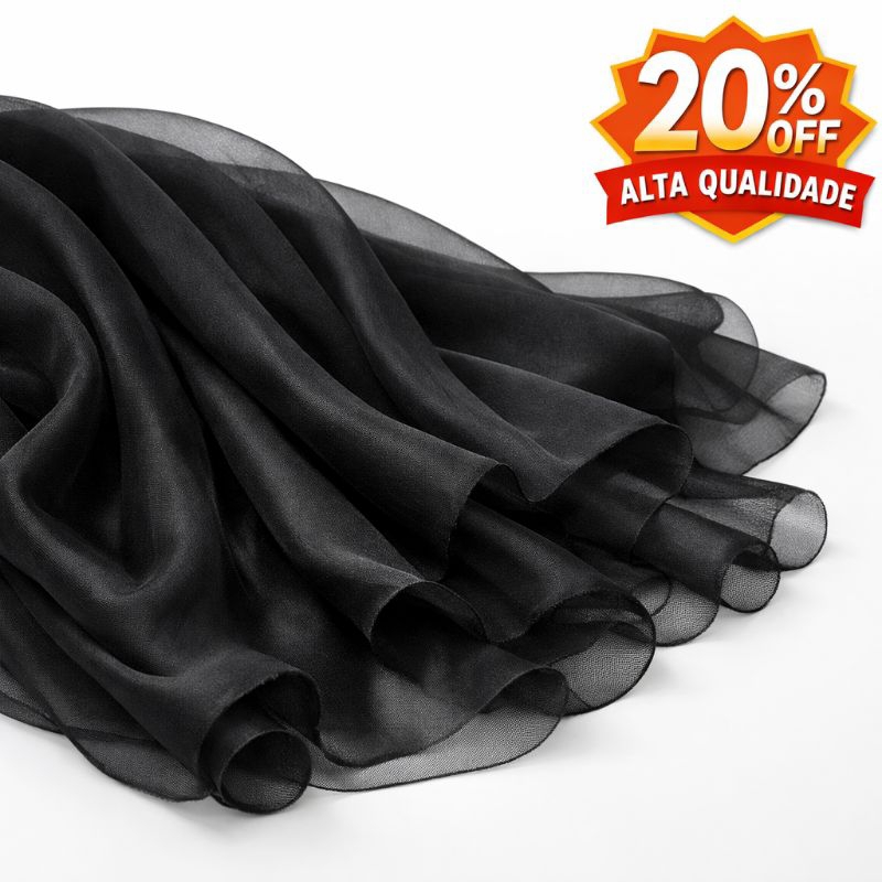 Tecido Voal Preto - 1 Metro x 3.00m - Alta Qualidade - Largura Extra - PROMOÇÃO 20% OFF!