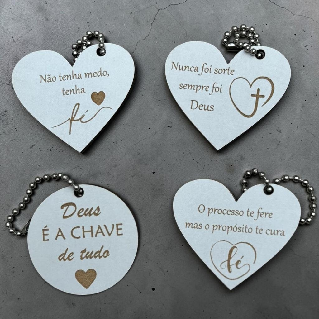De 10 à 100 Chaveiros Cristão, Religiosos, Bíblicos, Igreja, Coração, Lembrancinhas, MDF. Kit em Oferta na Shopee