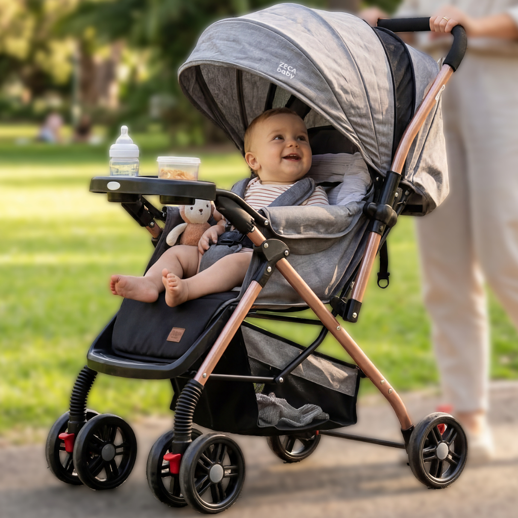 Carrinho De Bebê Passeio Reclinável Reversível 0 A 36 Meses Teca Baby em Oferta na Shopee