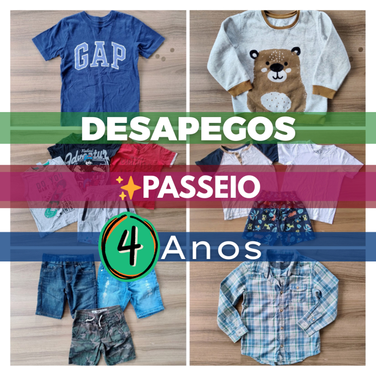 Lotes Roupas Infantil - Tam 4 anos Menino (Desapegos/Brechó Bebê) ✨ Passeio -  Lotes e Peças únicas