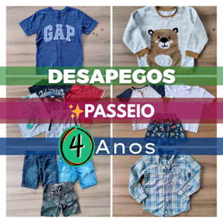 Lotes Roupas Infantil - Tam 4 anos Menino (Desapegos/Brechó Bebê) ✨ Passeio -  Lotes e Peças únicas em Oferta na Shopee