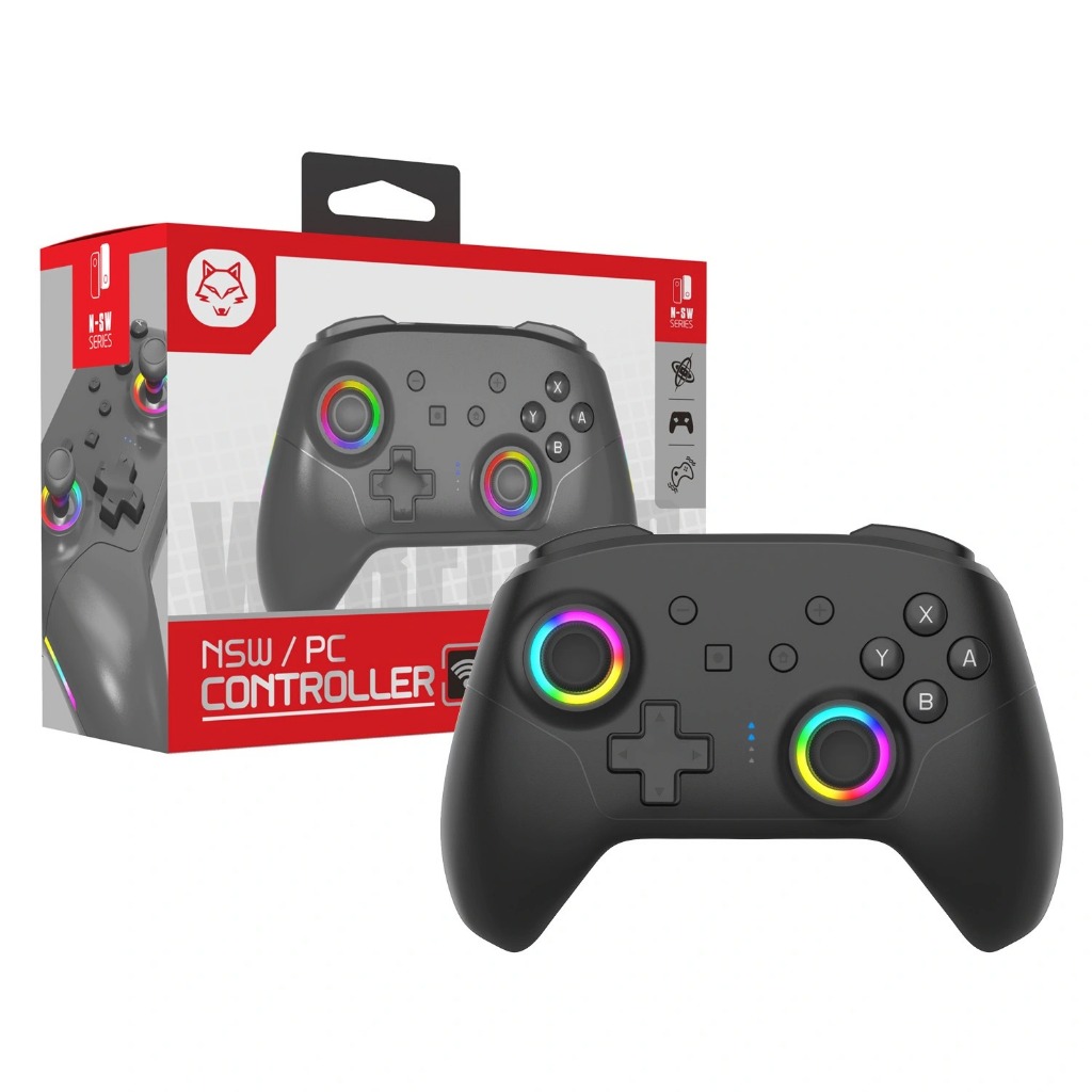 Controle Gamer Wireless RGB Compatível Nintendo Switch, PC e Android – Bluetooth Recarregável em Oferta na Shopee