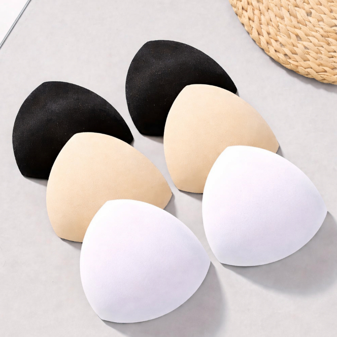 Bojo Triângulo KIT para Moda Praia Sutiã Confecção Lingerie Biquíni Feminina Preto Branco Bege 7mm
