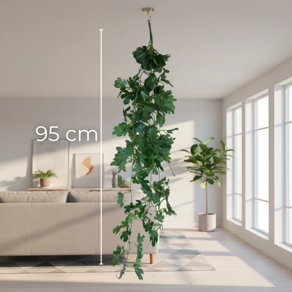 Planta Artificial Pendente Trepadeira Hera Folhagem Verde Caída Decorativo 95 Cm para casa Sala