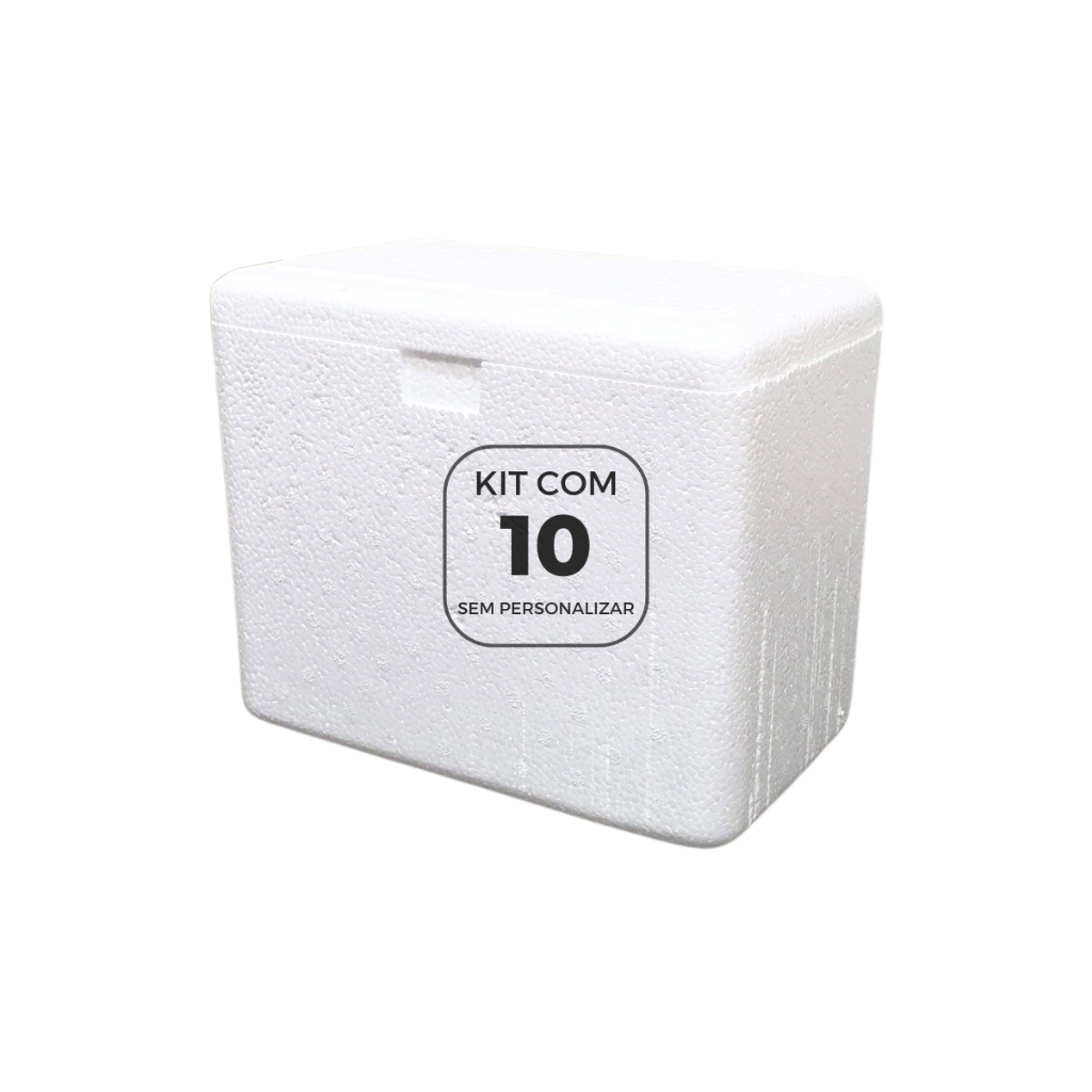 Kit com 10 Caixas Térmicas de Isopor 3 Litros 22,90 x 18,20 x 14,00 cm