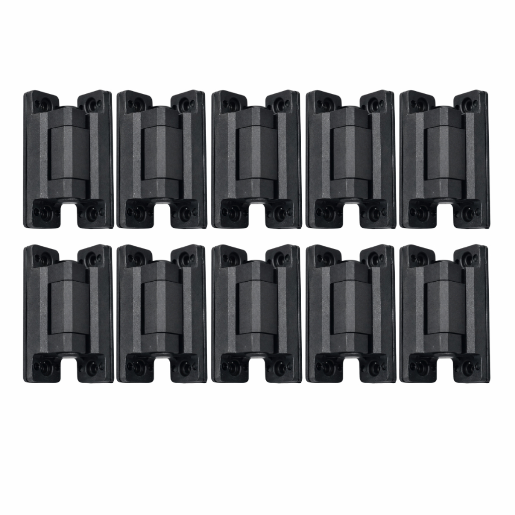 Conjunto 10 Dobradiças Para Porta Lateral Sem Mola 7cm Geladeira Cor Preta